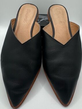 Madewell Gemma Black Leather Pointed Toe Mules Minimalist Streetwear Chic 9